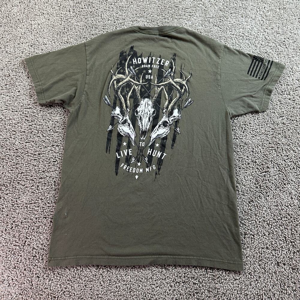 Howitzer Patriot MFG Shirt Mens Medium Green Live To Hunt Archery READ